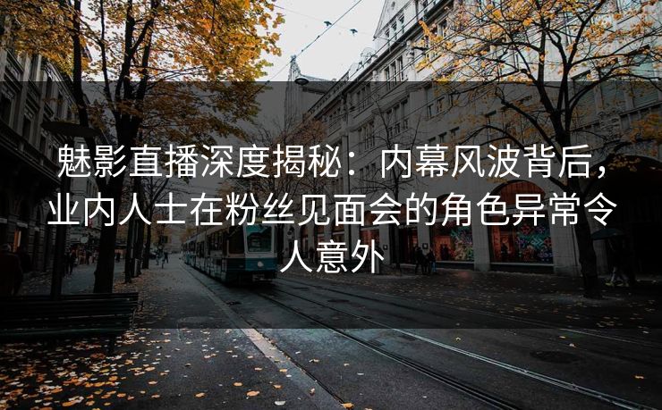 魅影直播深度揭秘：内幕风波背后，业内人士在粉丝见面会的角色异常令人意外