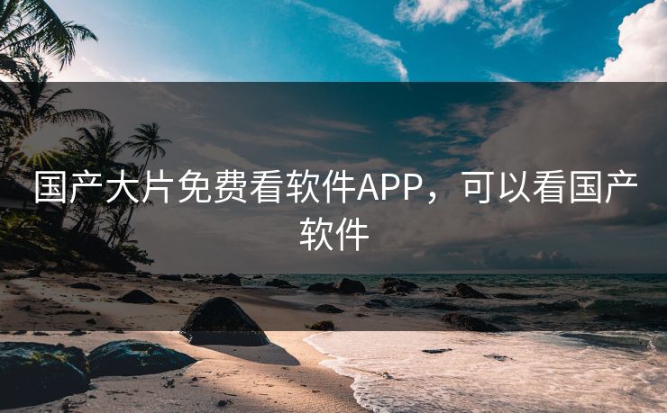 国产大片免费看软件APP，可以看国产软件