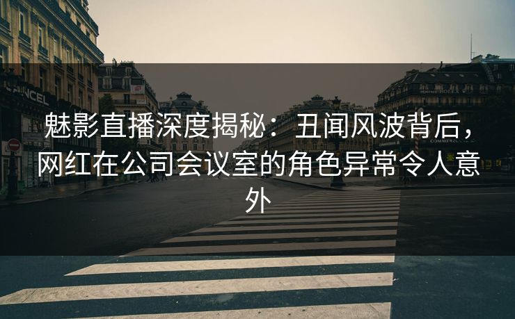 魅影直播深度揭秘：丑闻风波背后，网红在公司会议室的角色异常令人意外